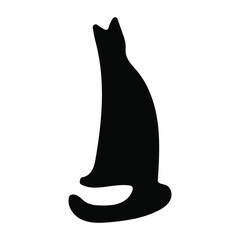 Black cat isolate on a white background. Vector stock illustration eps10. 