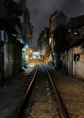 famous station in the city at night in asia