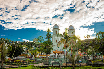 Yarumal, Antioquia, Colombia. June 6, 2018. The minor basilica of Our Lady of Mercy is a Colombian...