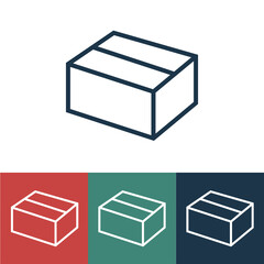Linear vector icon with box