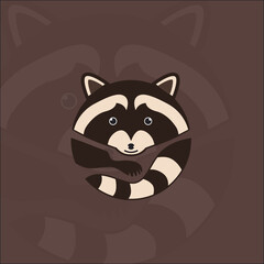 Fototapeta premium Round Raccoon. Vector illustration.Isolated vector sign symbol.
