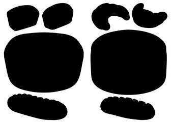 Bakery products in the set. Vector image.