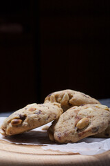 Oatmeal and rice flour cookies. With the addition of peanuts. Made at home.