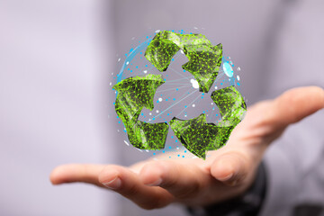 eco Concept of recycling - 3d rendering ecology