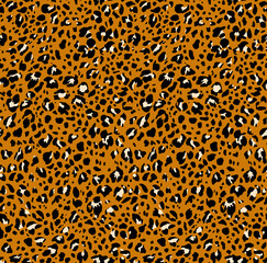 Seamless leopard heart pattern, animal print.