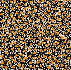 Seamless leopard heart pattern, animal print.