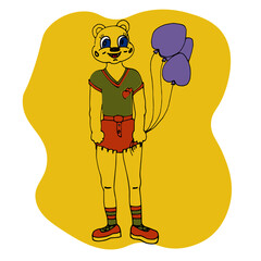 bunny, hare, rabbit, mouse, illustration, mouse, in a t-shirt, denim skirt, socks, sneakers, illustration for a poster, illustration for a website, illustration for instagram, illustration for printin