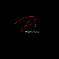 pi beauty monogram and elegant logo design