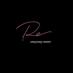 re beauty monogram and elegant logo design