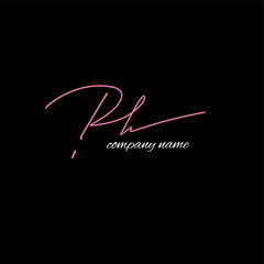 rh beauty monogram and elegant logo design