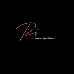 ri beauty monogram and elegant logo design