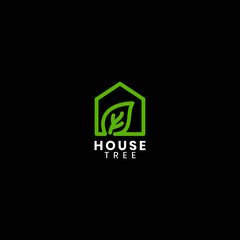 House And Tree Logo Template Design, Creative Symbol, Vektor