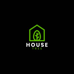 House And Tree Logo Template Design, Creative Symbol, Vektor