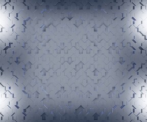 Abstract pattern with repeating arrows. 3d rendering.