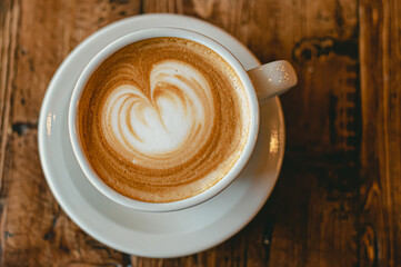Cup of Coffee on Wooden Table