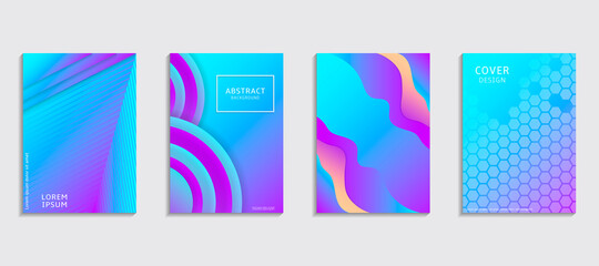 Modern abstract covers set, minimal covers design. Colorful geometric background, vector illustration.