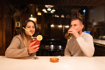 Image of a couple on valentine in a coffee shop