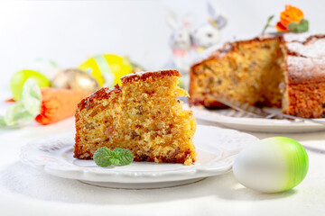 Piece of homemade carrot cake.