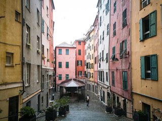 Fototapeta na wymiar Genoa old downtown, Italy