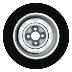 car wheel isolated on white