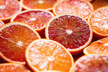 Sliced blood oranges