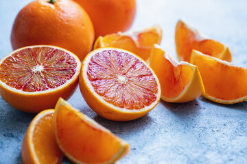 Sliced blood oranges