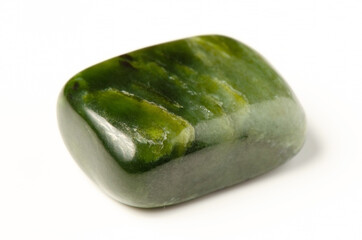 Mineral stone jade on a white background. Closeup