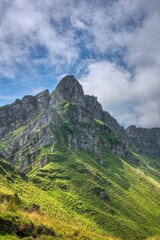 Naklejka premium hike in the swiss nature and mountain region of Speer, Federispitz, Chuemettler, Grappehorn