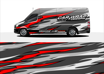 Naklejka premium vehicle graphic kit vector. Modern abstract background for car wrap branding and automobile sticker decals livery 