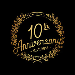 Fototapeta premium 10 years anniversary celebrations design template. 10th logo. Vector and illustrations.