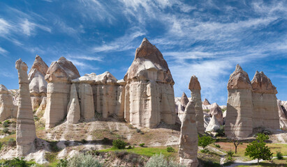 Famous Love Valley in Cappadocia, Anatolia, Turkey. Goreme National Park