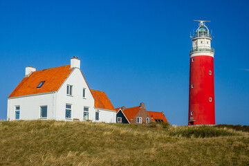 Fototapeta na wymiar Leuchtturm am Nordstrand von Texel, Niederlande