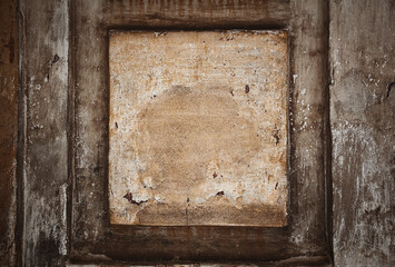Empty frame, square. Concrete surface. Background in grunge style