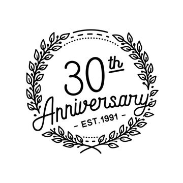 30 years anniversary celebrations design template. 30th logo. Vector and illustrations.