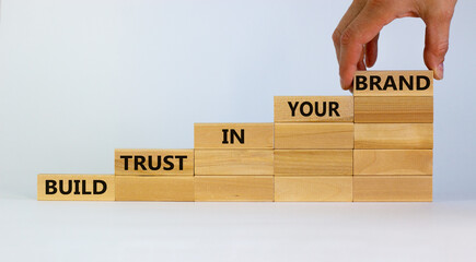 Success business process symbol. Wood blocks stacking as step stair on white background, copy...