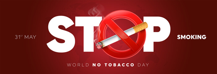 May 31st World No Tobacco Day. No Smoking Day Awareness. Poison of cigarette. Vector. Illustration.