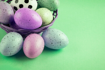 Easter eggs. Easter background. Colorful easter eggs multicolored