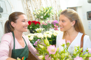 Fototapeta na wymiar a florist with female customer