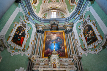 Naklejka premium The ornate, baroque interior of the Church of the Purgatory in Matera, Italy