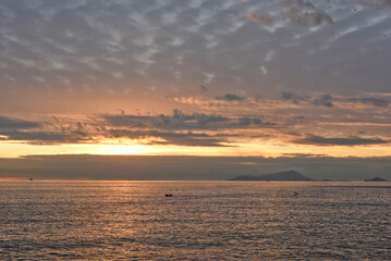 The island of Capri seen from Torre del Greco, a town in the province of Naples, Italy.