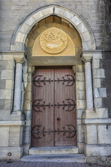 Roman-Byzantine style catholic Church of Saint Eugenie (Eglise Sainte-Eugenie, 1856) - one of Biarritz major landmarks. Biarritz, Department of Pyrenees-Atlantiques, Nouvelle-Aquitaine region, France.