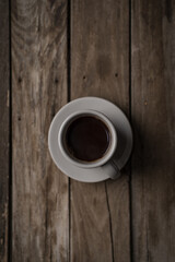 One cup of turkish coffee on wooden background