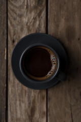 One cup of turkish coffee on wooden background