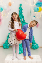 Valentine's Day and cute couple of children