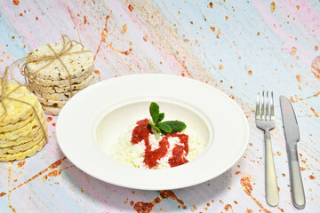 
Dairy product with jam