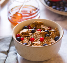 bowl of muesli with berries