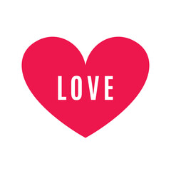 Simple Love Background, Love Heart Icon, Red Heart Symbol, Valentine's Day Background, I Love You Heart, Isolated Vector Illustration Background