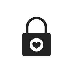 Heart Lock Icon, Love Lock, Valentine's Day, Heart Icon, Red Lock, Love Symbol, Security Heart Lock Icon Vector Background