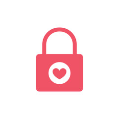 Heart Lock Icon, Love Lock, Valentine's Day, Heart Icon, Red Lock, Love Symbol, Security Heart Lock Icon Vector Background