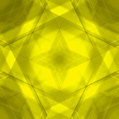 Scalding triangular strokes of intersecting sharp lines with yellow triangles and a star.